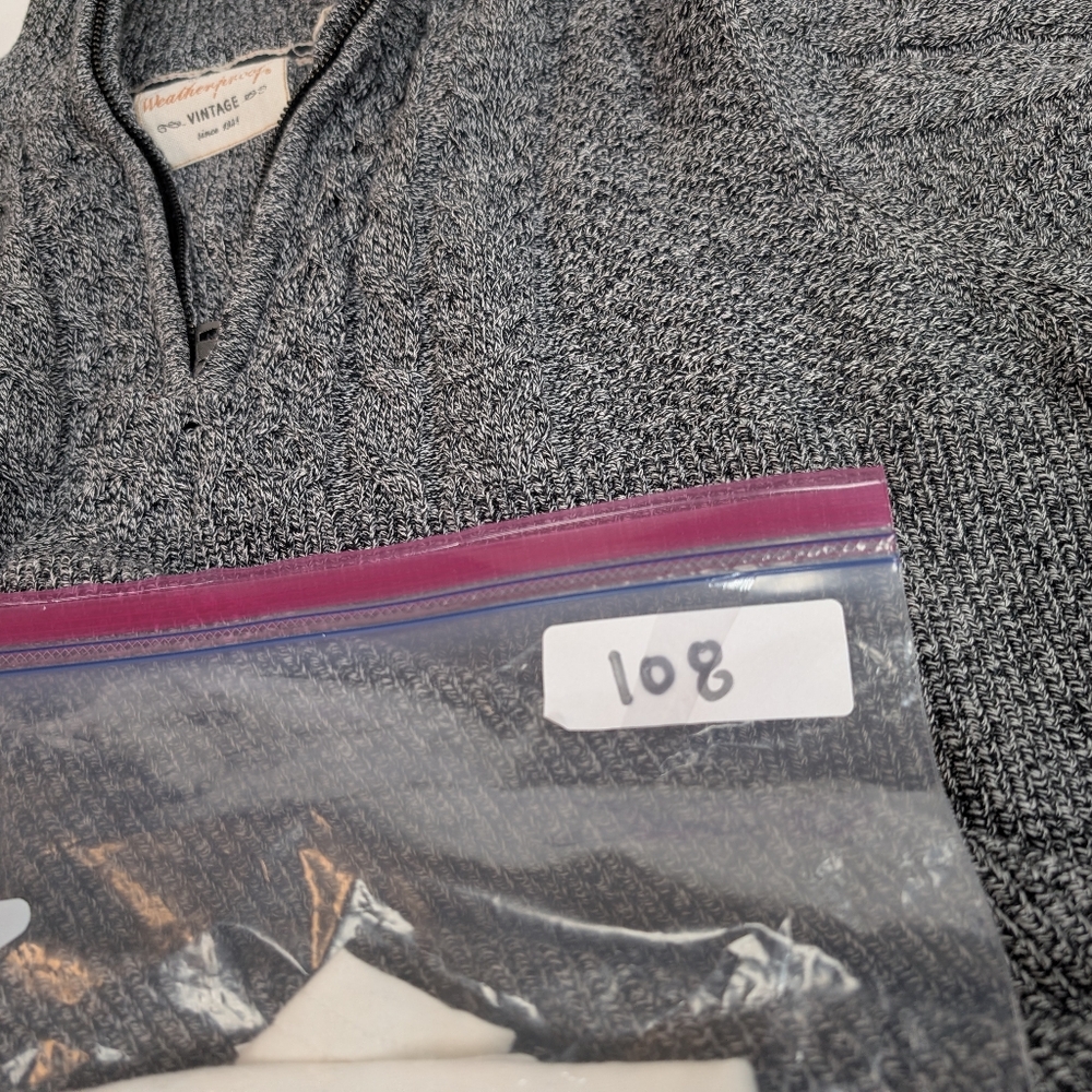 Weatherproof Gray Half Zip Knit Pullover 100% Cot… - image 8